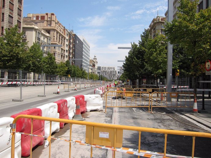 Obras De La Segunda Fase Del Tranvía En El Paseo Independencia De Zaragoza