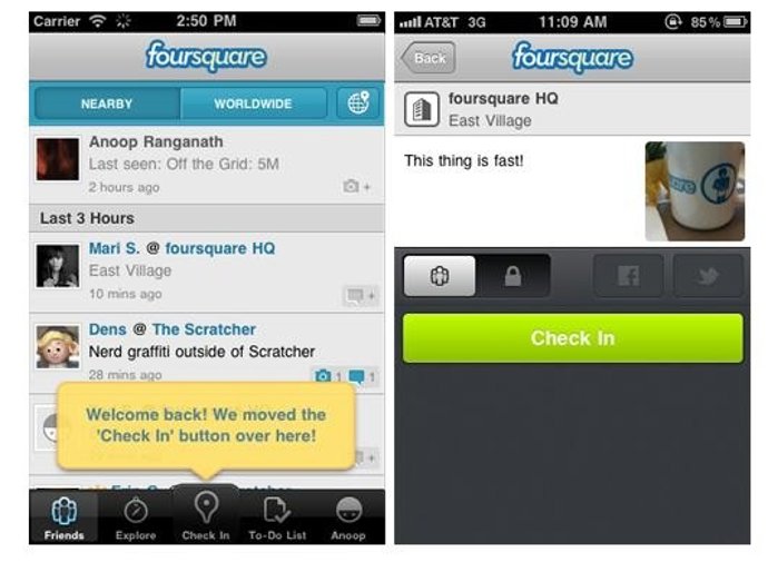 Interfaz De Foursquare