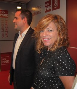 Jorge Alartey Elena Valenciano, Antes De La Rueda De Prensa