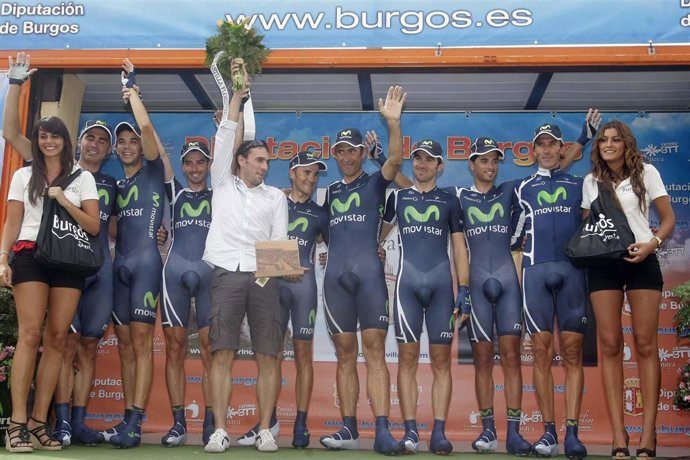 El Team Movistar Tras Ganar La Crono De La Vuelta A Burgos