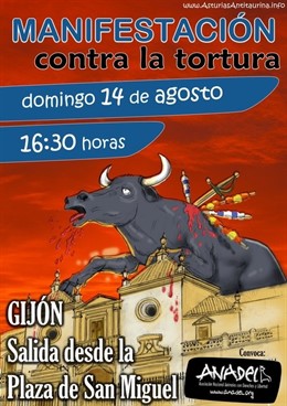 Cartel De La Manifestación Antitaurina