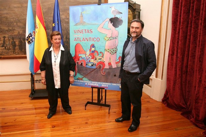 ANA FERNÁNDEZ Y MIGUEL ANXO PRADO PRESENTAN EL CARTEL DE VIÑETAS DESDE O ATLÁNTI
