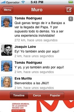 Aplicación JMJ2011 Por Itunes 