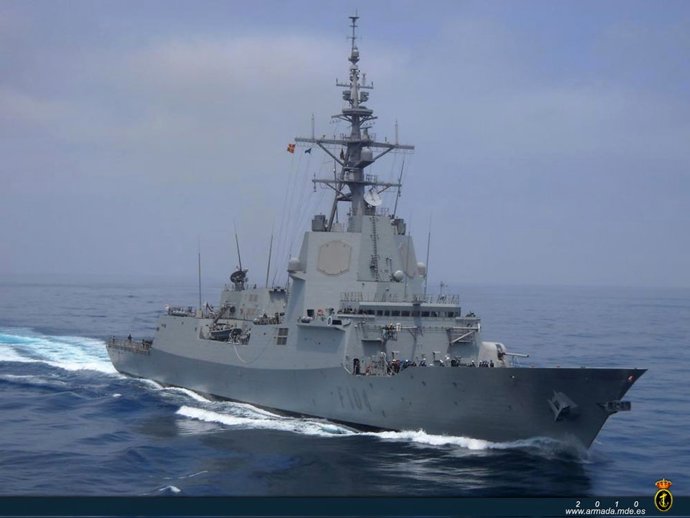 La fragata 'Méndez Núñez' de la Armada Española