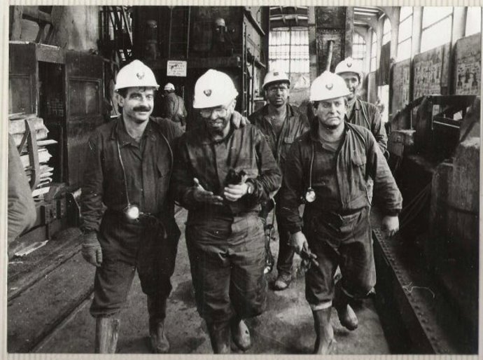 Gerardo Iglesias, A La Izquierda, En Sus Tiempos De Minero