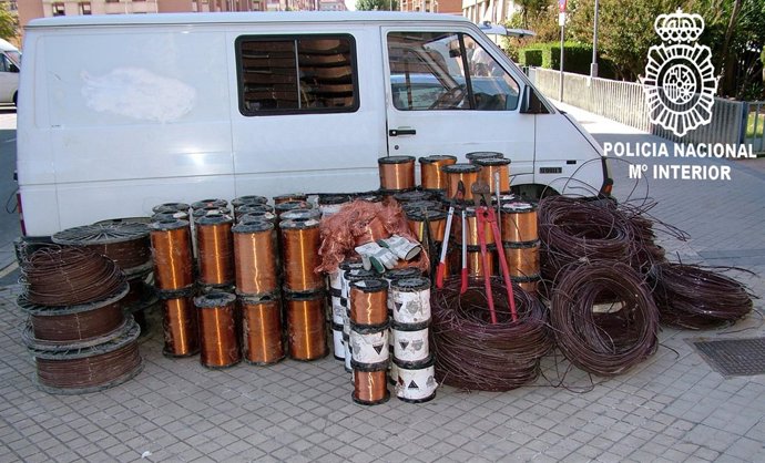 Material Incautado En Miranda De Ebro En Una Operación Contra El Robo De Cobre