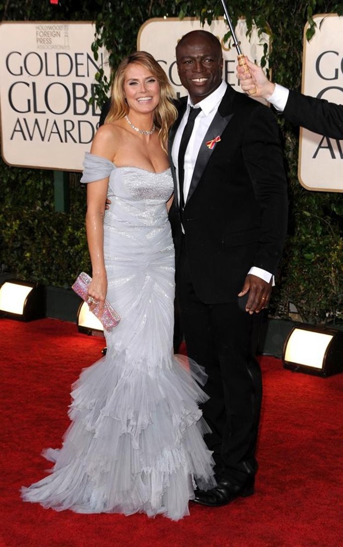 Heidi Klum y Seal en los Globos de Oro