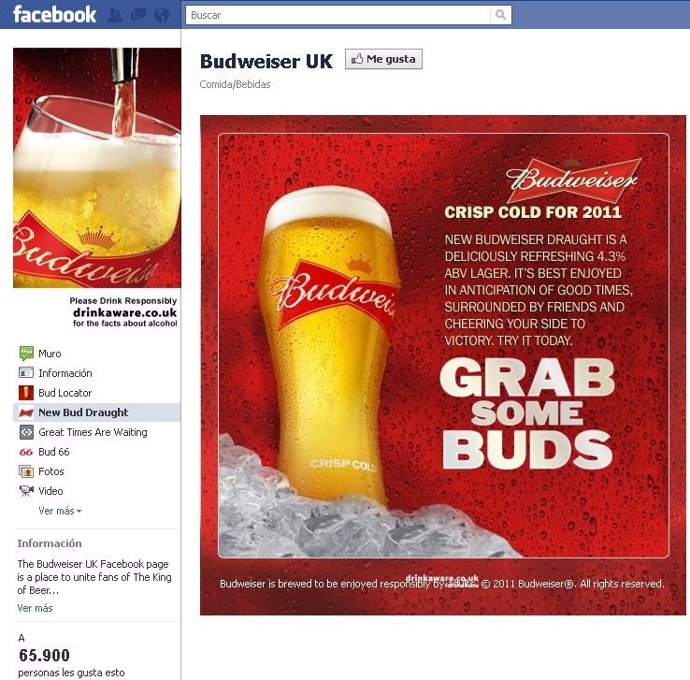 Página De Facebook De Budweiser UK