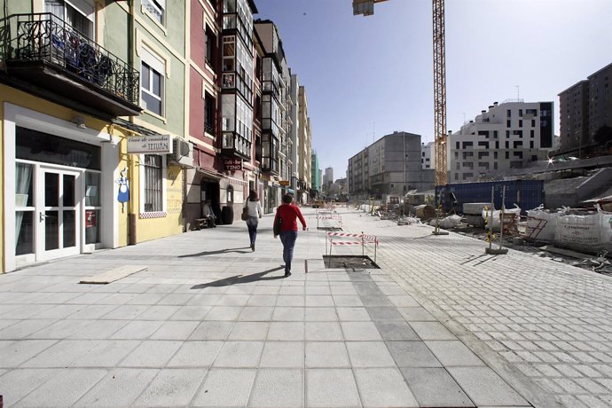 Obras en la calle Tetuán (Santander)