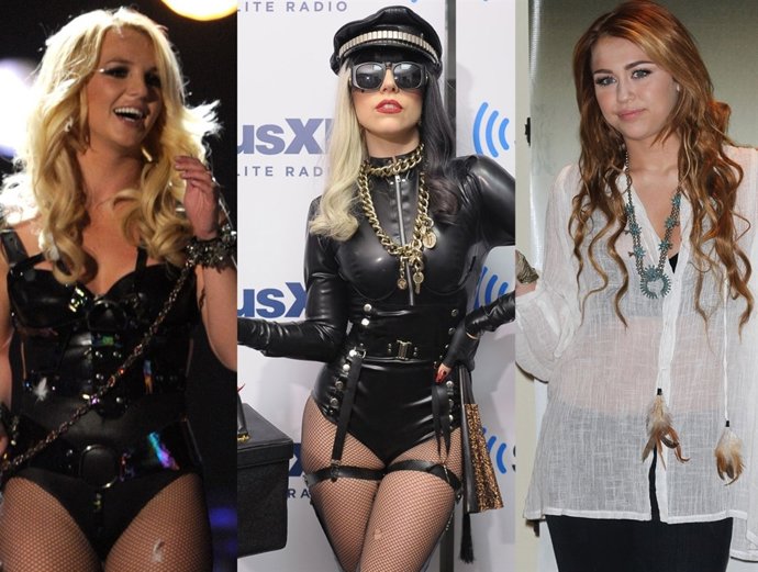 Montaje Britney Spears, Miley Cyrus Y Lady Gaga