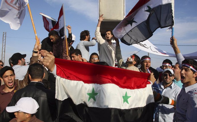 Manifestantes Sirios Antigubernamentales