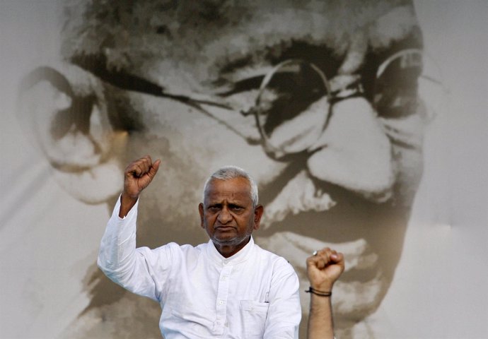  El Activista Indio Anna Hazare 