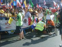 El SAMUR atiende a 679 peregrinos en Cuatro Vientos hasta las 17 horas, casi todos ellos por mareos