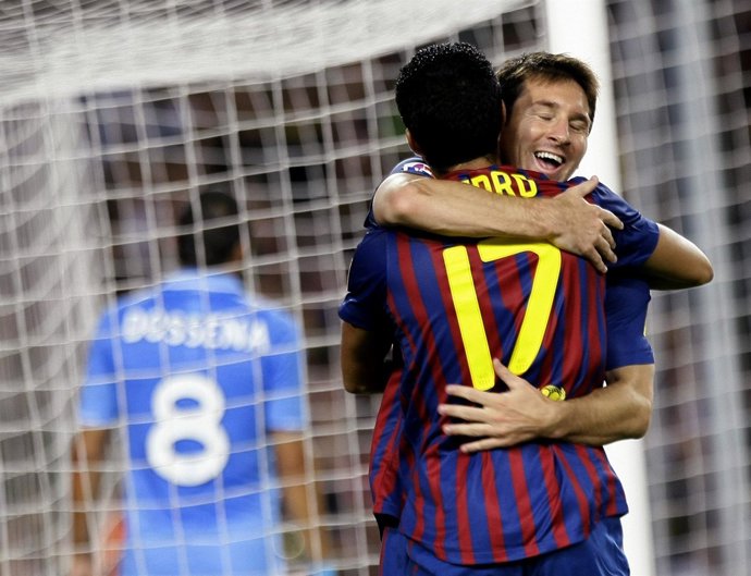 Messi Celebra Un Gol Del Barça