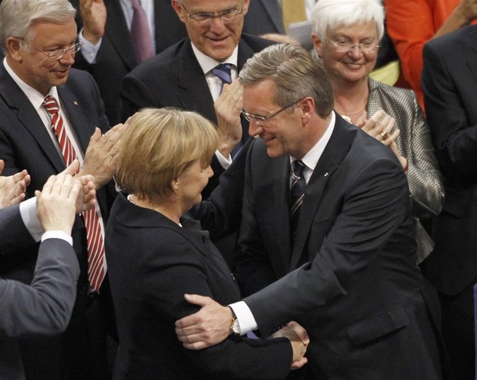 Christian Wulff y Angela Merkel
