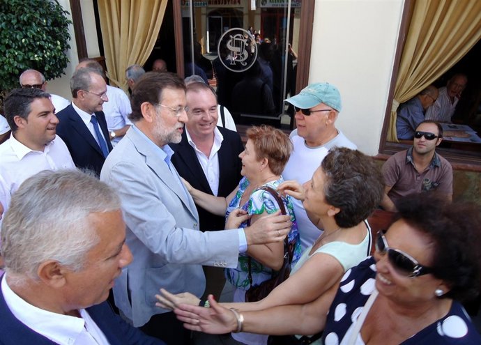El Presidente Del PP, Mariano Rajoy, En Una Visita A Vélez-Málaga (Málaga)