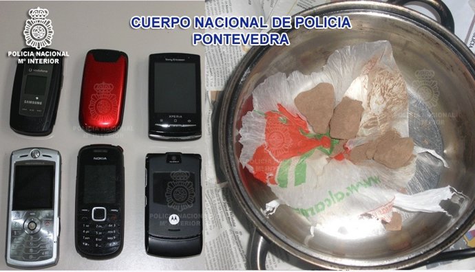 Material Intervenido A Detenidos Por Tráfico De Drogas En Vigo.