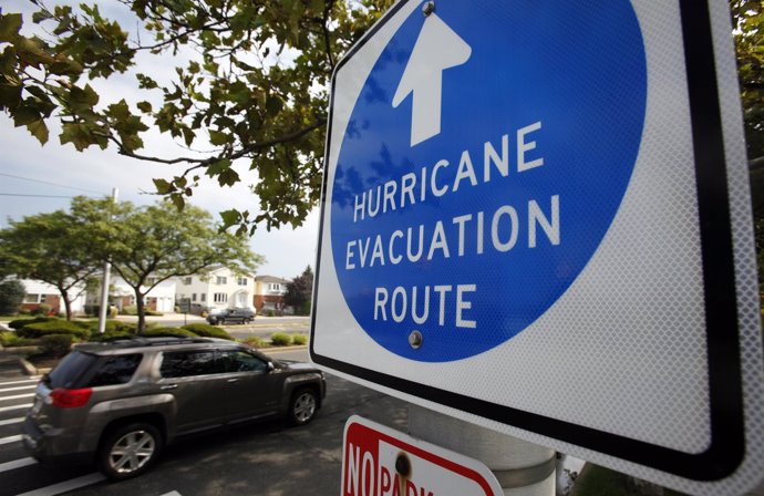 Cartel De Ruta De Evacuación Huracán Irene