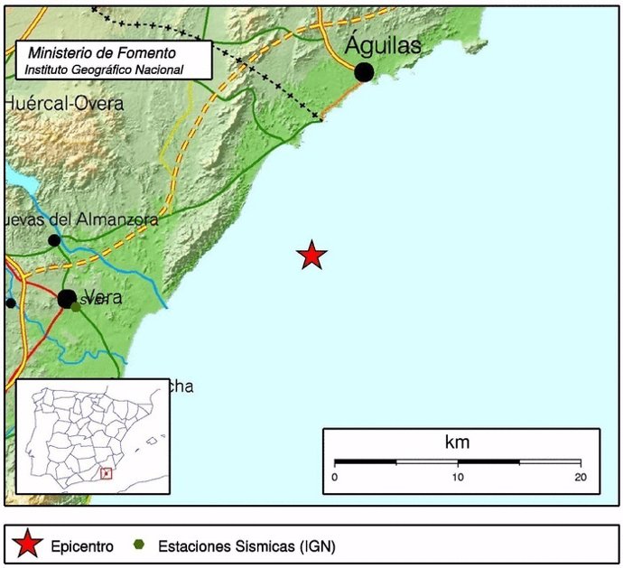 Localización Del Terremoto En La Provincia De Almería