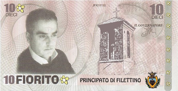 Billete Acuñado En Filettino, Italia