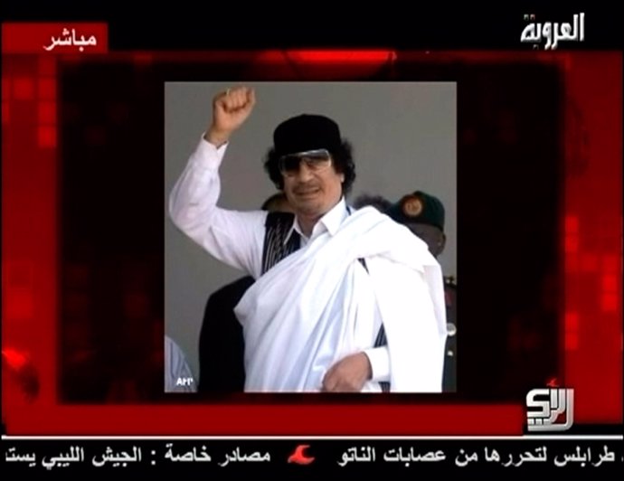 Imágenes De Muamar Gadafi Por La Televisión Estatal Libia