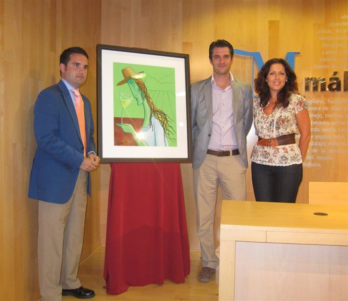 Florido, Sevillano Y Bravo, Junto Al Cartel De Las Fiestas