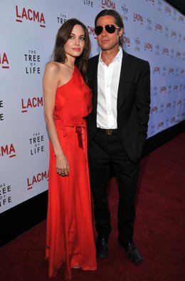 Arrives At "The Tree Of Life" Los Angeles Premiere At Bing Theatre At The Los An
