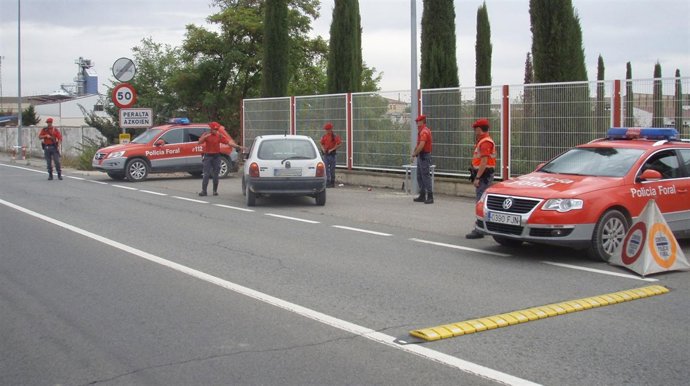 Agentes De La Policía Foral En Peralta.