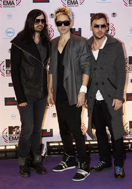 La Banda Estadounidense 30 Seconds To Mars Posa En Un Photocall