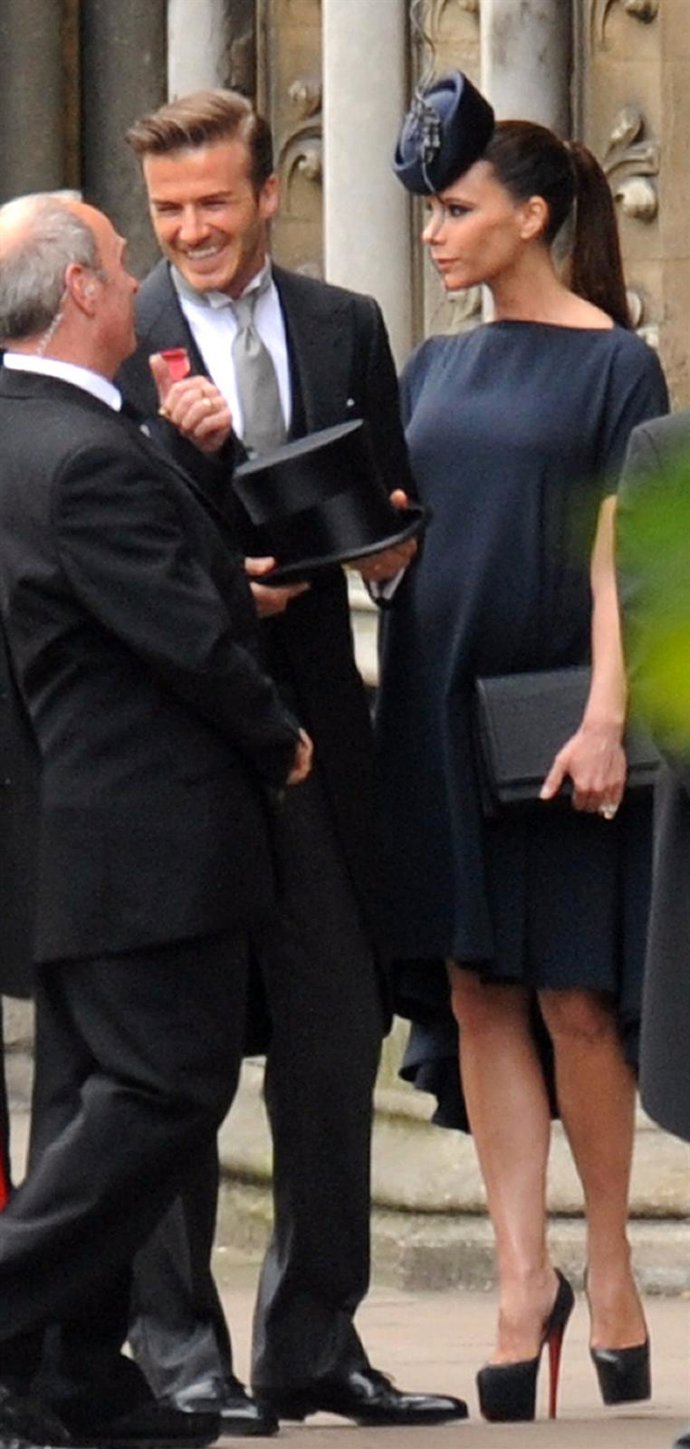 David Y Victoria Beckham En La Boda De Cambridge
