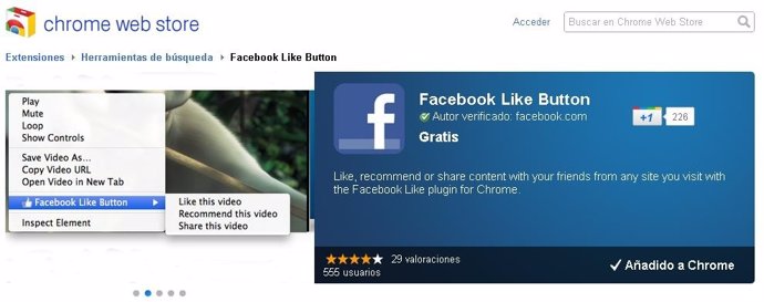 Extensión Me Gusta De Facebook Para Chrome Desde Chrome Web Store 