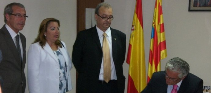 Antonio Suárez, En La Sede De La Comarca Del Cinca Medio 