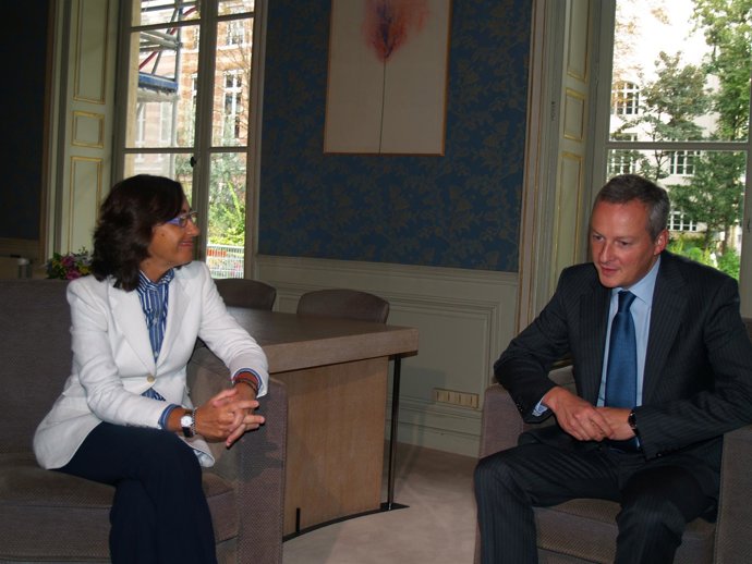 Rosa Aguilar Con Su Homólogo Francés, Bruno Le Maire