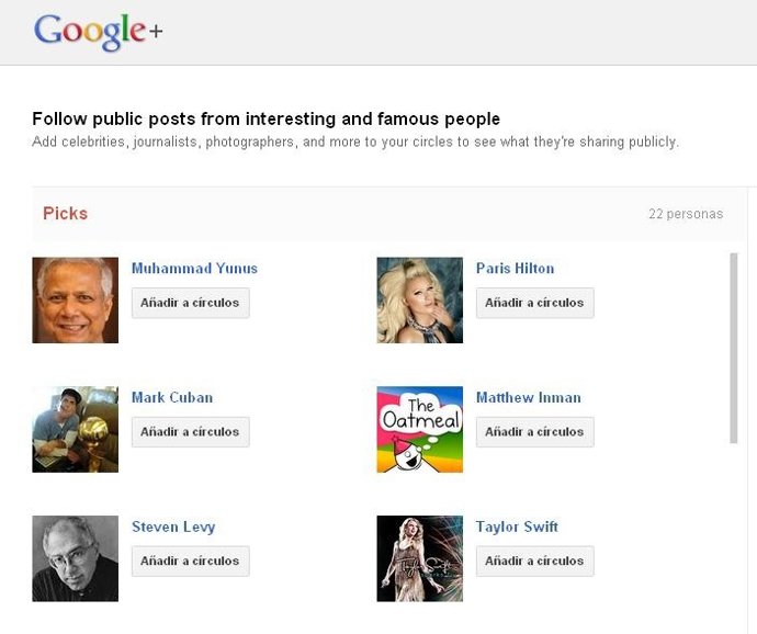 Lista 'Usuarios Sugeridos'