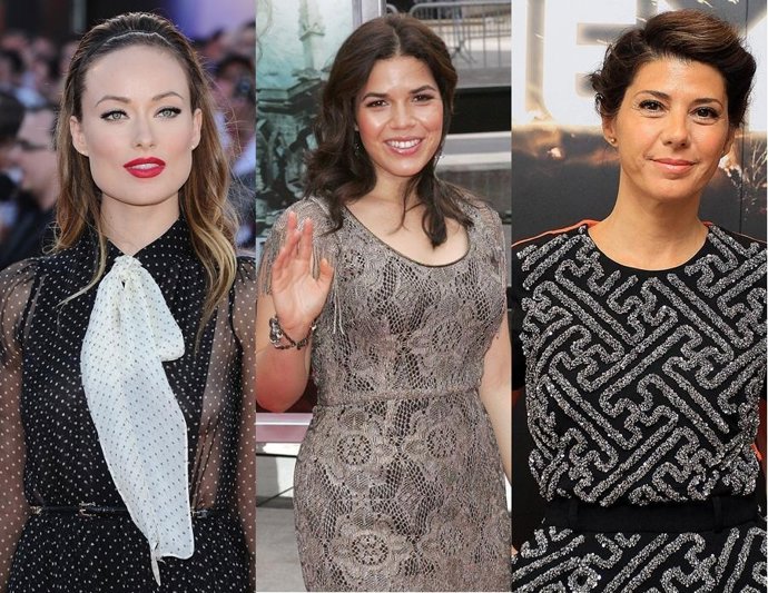 Montaje Olivia Wilde, America Ferrera, Marisa Tomei