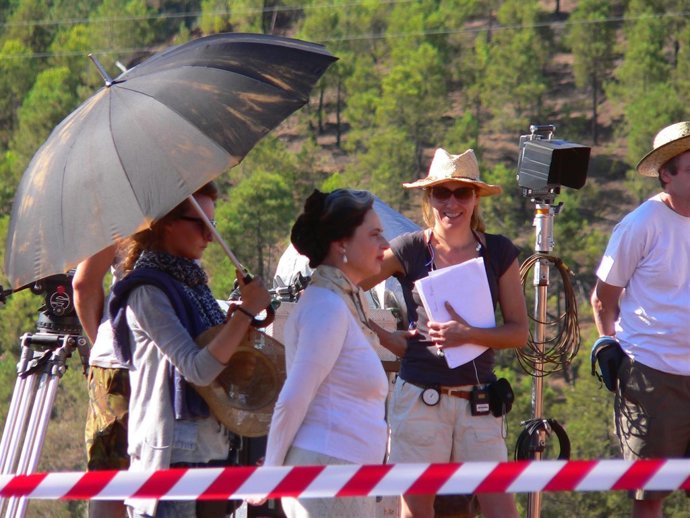 La Actriz Isabella Rossellini  En Riotinto En El Rodaje De Su Última Película. 