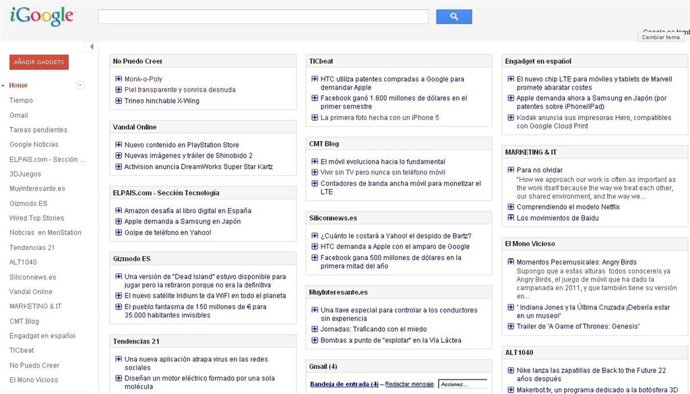 Igoogle, Nueva Interfaz