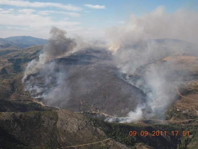 Incendio Declarado En Encinedo (León)