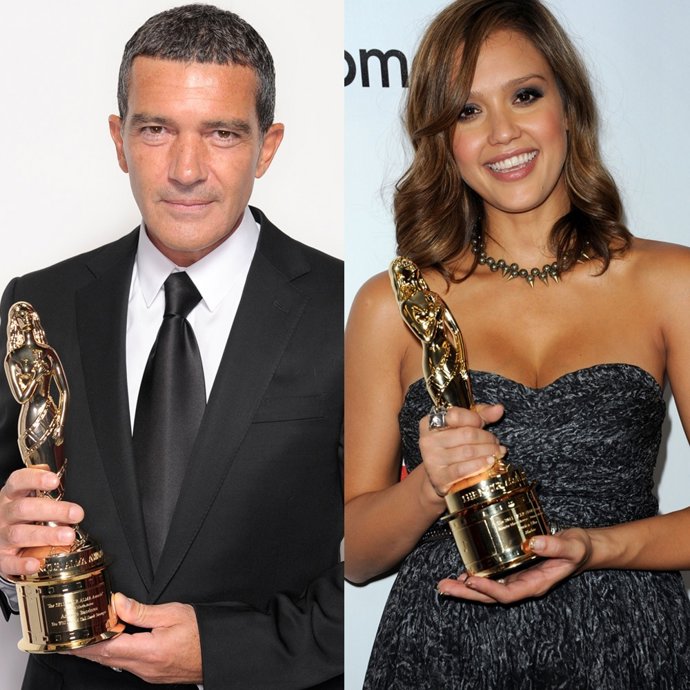 Montaje Antonio Banderas Y Jessica Alba PREMIOS ALMA
