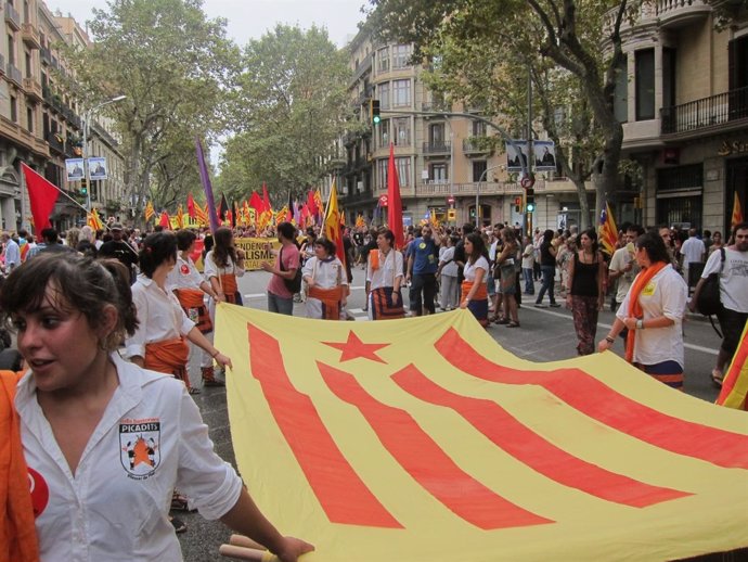 Manifestación Independentista En Barcelona