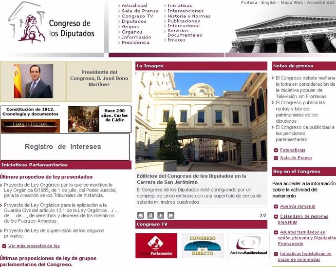 Página Web Del Congreso De Los Diputados  