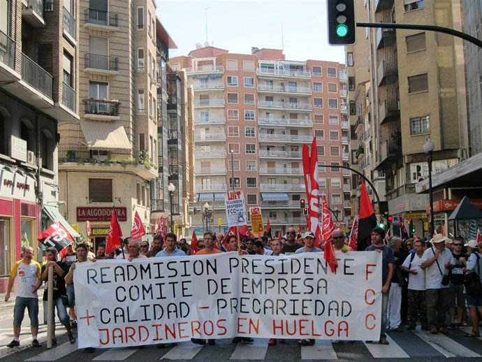 Manifestación De FCC Parques Y Jardines
