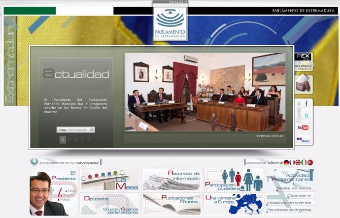 Página Web Del Parlamento De Extremadura 