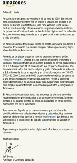 Mensaje En La Web De Amazon 