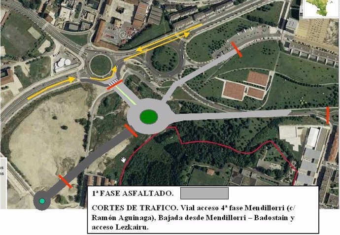 Mapa Del Asfaltado De Los Nuevos Viales De Mendillori.