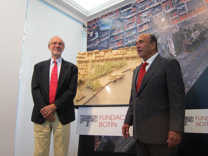 Emilio Botín Y Renzo Piano En La Presentación Del Proyecto