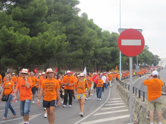 Manifestación En Favor De Los Trabajadores De Visteon En El Puerto