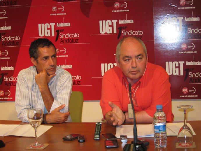 El Secretario General De UGT-A, Manuel Pastrana, Junto A Jorge Puente. 