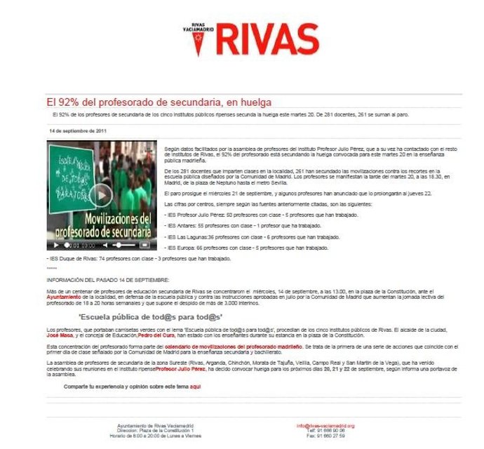 Página Web Del Ayuntamiento De Rivas