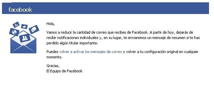Mensaje De Facebook Sobre Notificaciones Unificadas Por Facebook 